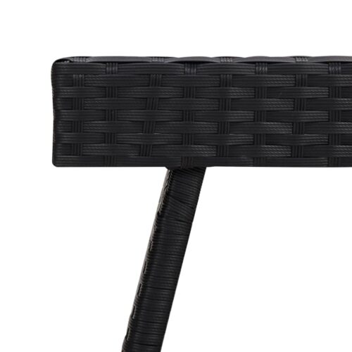 Foldable Side Table Black 60x40x38cm Poly Rattan - Image 6