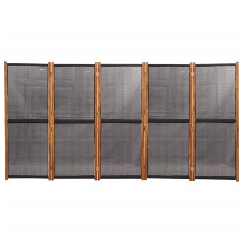 5-Panel Room Divider Black 350x180cm - Image 4