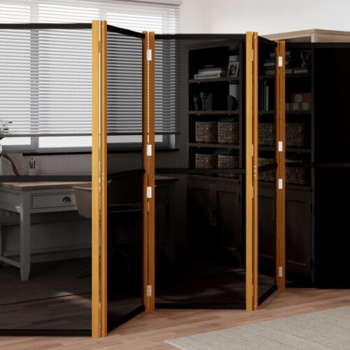 5-Panel Room Divider Black 350x180cm - Image 8