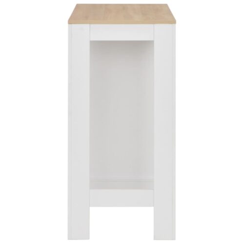 Bar Table with Shelf White 110x50x103cm - Image 4