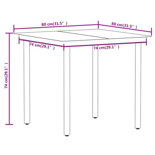 5-Piece Garden Dining Set Black - Image 8