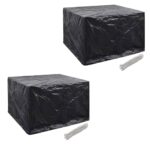 Garden Furniture Covers 2pcs 4 Person Poly Rattan Set 8 Eyelets 113x113cm