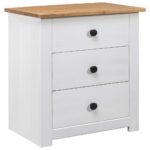 Bedside Cabinet White 46x40x57cm Pinewood Panama Range