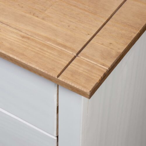 Bedside Cabinet White 46x40x57cm Pinewood Panama Range - Image 8