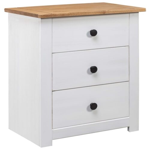 Bedside Cabinet White 46x40x57cm Pinewood Panama Range - Image 11