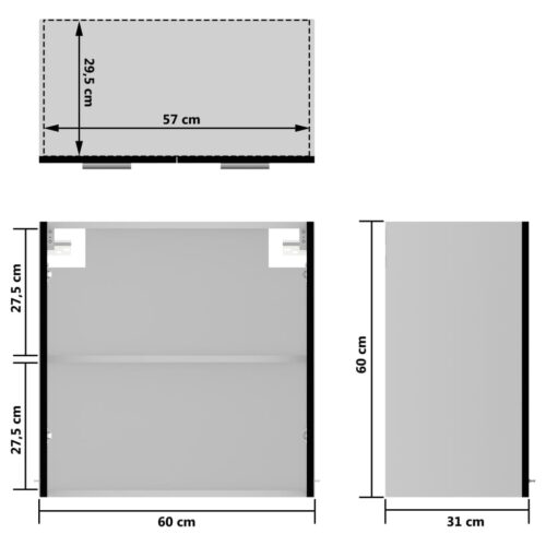 Hanging Glass Cabinet Black 60x31x60cm Engineered Wood - Image 10