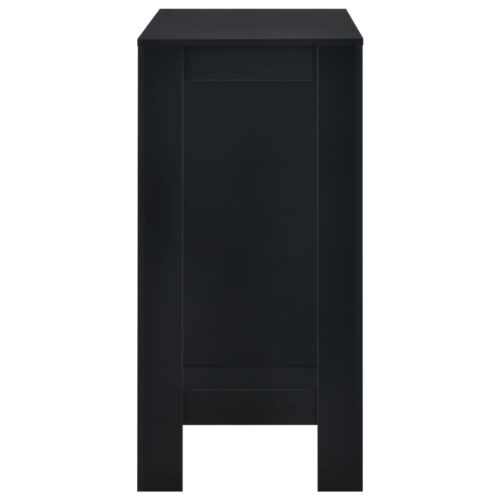 Bar Table with Shelf Black 110x50x103cm - Image 4