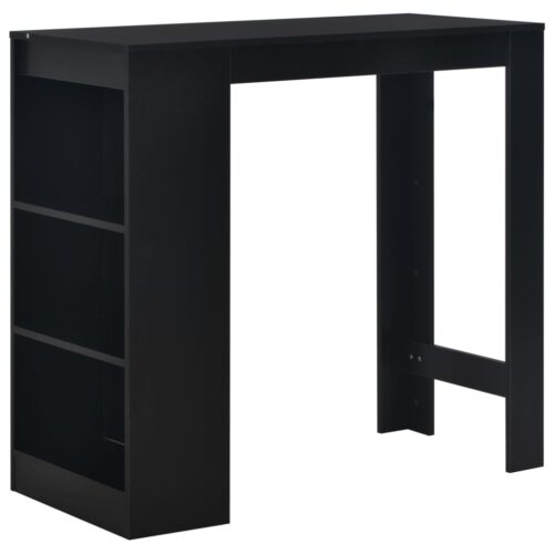 Bar Table with Shelf Black 110x50x103cm - Image 7