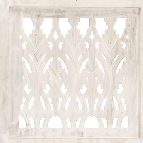 Hand carved 5-Panel Room Divider White 200x165cm Solid Mango Wood - Image 3