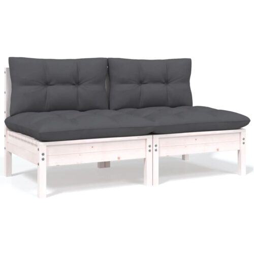 4-Piece Garden Lounge Set with Cushions Pine Wood Outdoor Patio Furniture - Image 3