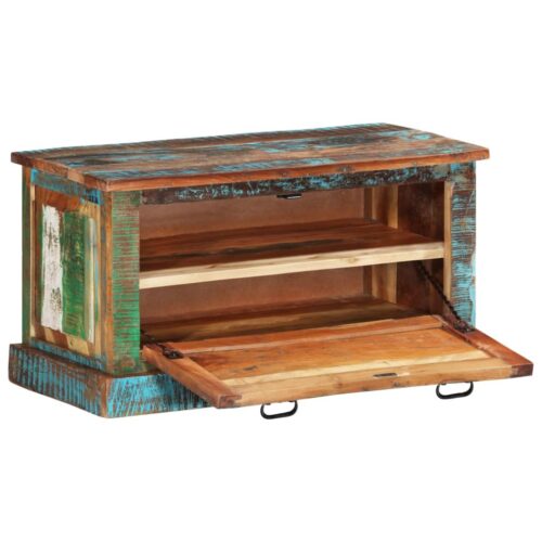 Shoe Storage Bench Solid Reclaimed Wood - Image 5
