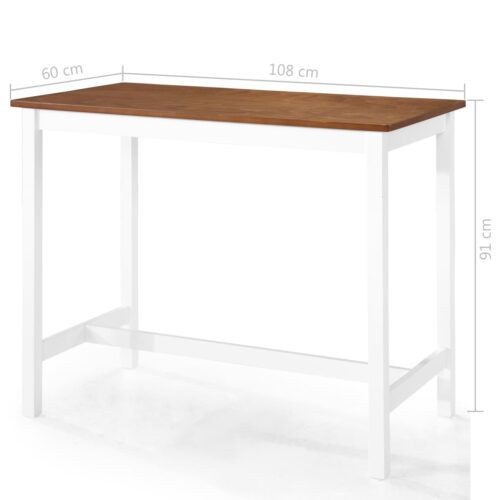 Bar Table Stool Set 5 Pieces MDF Dark Brown - Image 8