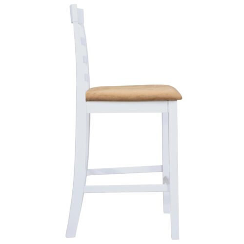 White Wooden Bar Table 4 Bar Chairs Set - Image 5
