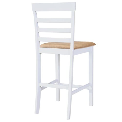 White Wooden Bar Table 4 Bar Chairs Set - Image 6