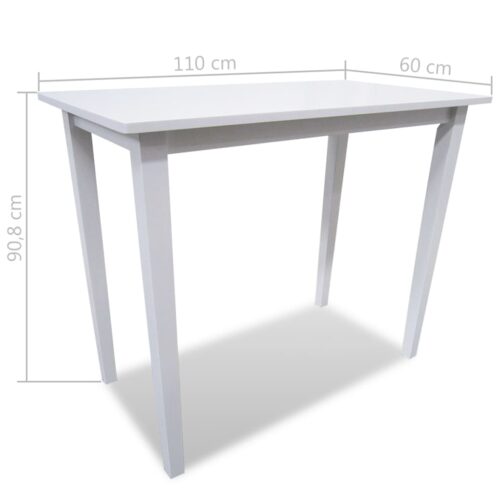 White Wooden Bar Table 4 Bar Chairs Set - Image 8
