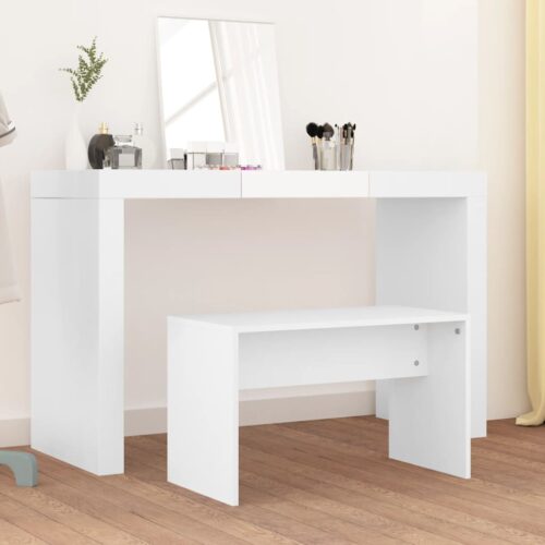Wooden Dressing Stool Makeup Vanity Bench Chair 70x35x45cm White - Image 7