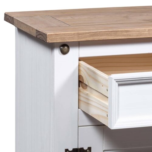 Bedside Cabinet Mexican Pine Corona Range White 53x39x66cm - Image 5