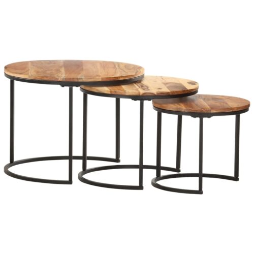 Nesting Tables 3pcs Solid Wood Acacia - Image 6