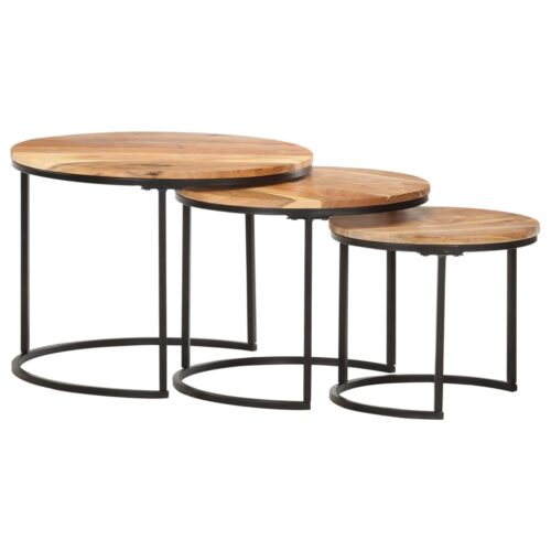 Nesting Tables 3pcs Solid Wood Acacia - Image 7