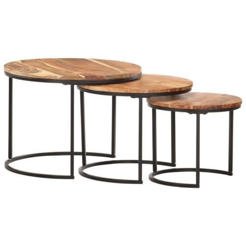 Nesting Tables 3pcs Solid Wood Acacia - Image 8
