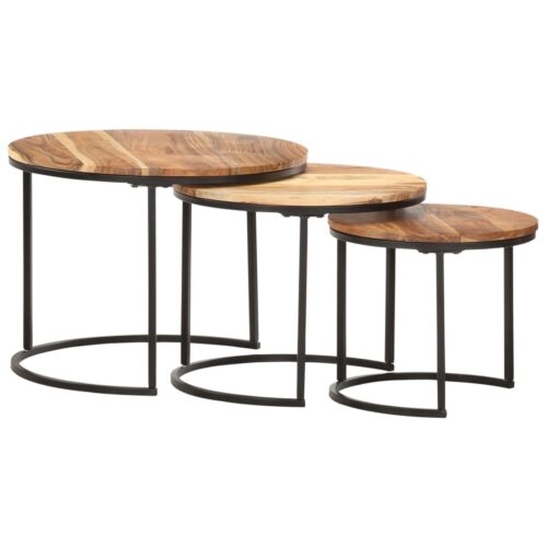 Nesting Tables 3pcs Solid Wood Acacia - Image 9