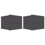 Bedside Cabinets 2pcs Grey 40x30x30cm Engineered Wood