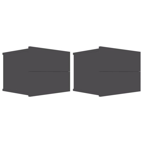 Bedside Cabinets 2pcs Grey 40x30x30cm Engineered Wood