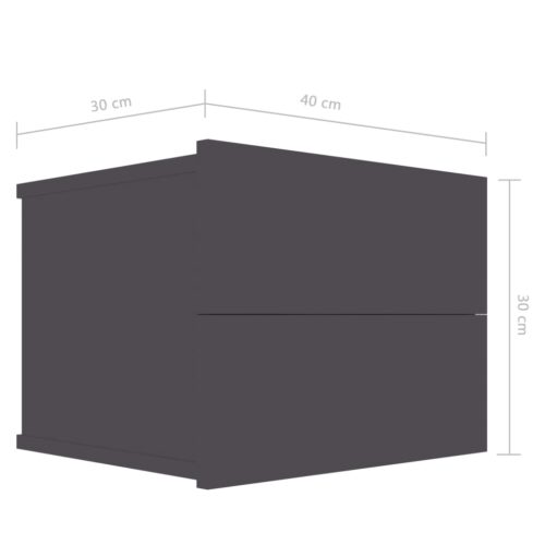 Bedside Cabinets 2pcs Grey 40x30x30cm Engineered Wood - Image 8