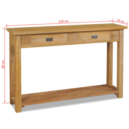 Console Table Solid Teak 120x30x80cm - Image 7
