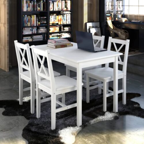 5-Piece Dining Set White - Image 6