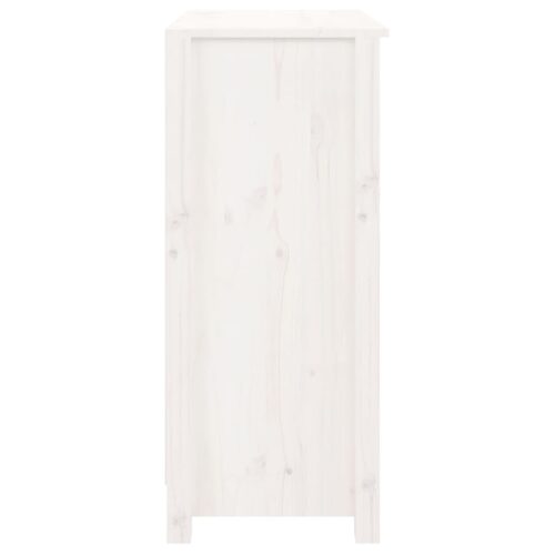 Sideboard White 70x35x80cm Solid Wood Pine - Image 5
