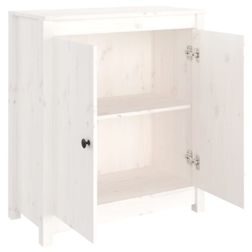 Sideboard White 70x35x80cm Solid Wood Pine - Image 6