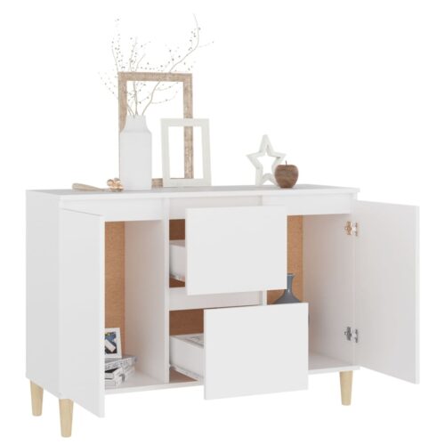 Sideboard White 101x35x70cm Engineered Wood - Image 3