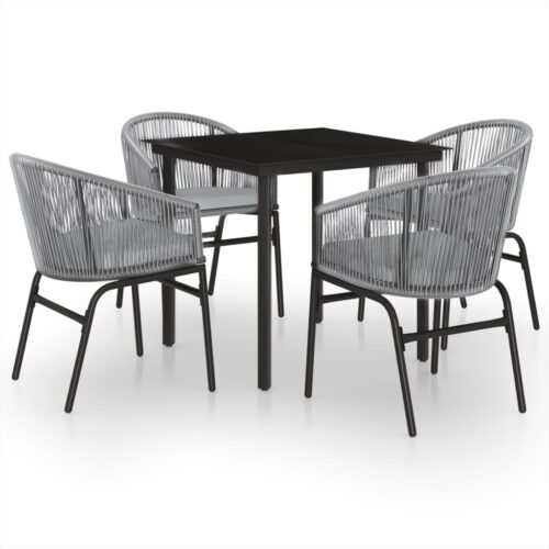 5-Piece Garden Dining Set Grey