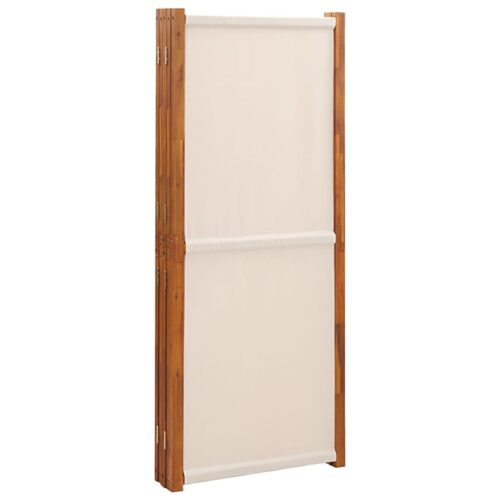 5-Panel Room Divider Cream White 350x180cm - Image 5