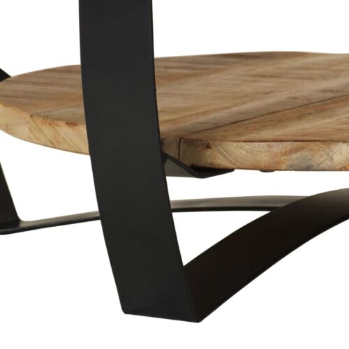 Coffee Table 65cm Solid Rough Mango Wood - Image 7