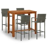 5-Piece Garden Bar Set Grey