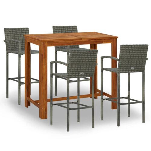 5-Piece Garden Bar Set Grey