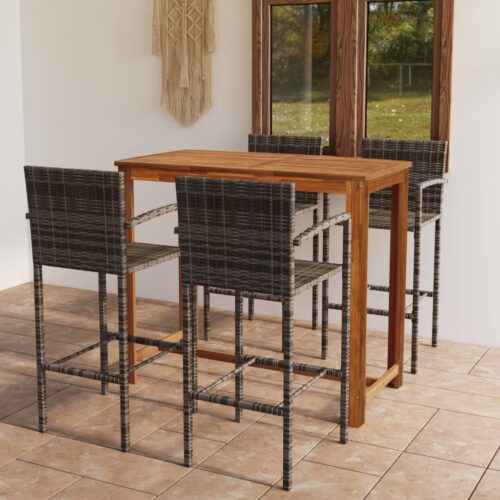 5-Piece Garden Bar Set Grey - Image 12