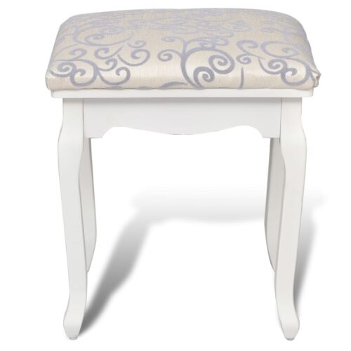 Dressing Stool Warm White Fabric - Image 3