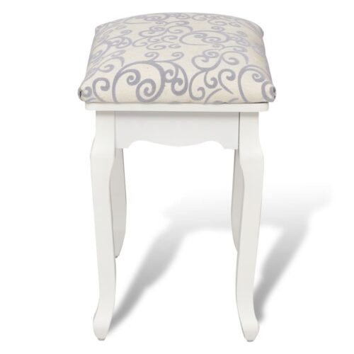 Dressing Stool Warm White Fabric - Image 4