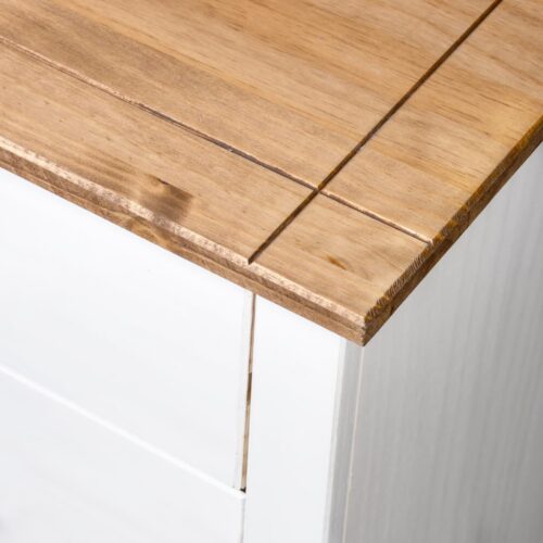 Side Cabinet White 80x40x73cm Pine Panama Range - Image 5