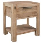 Nightstand with Drawer 40x30x48cm Solid Acacia Wood
