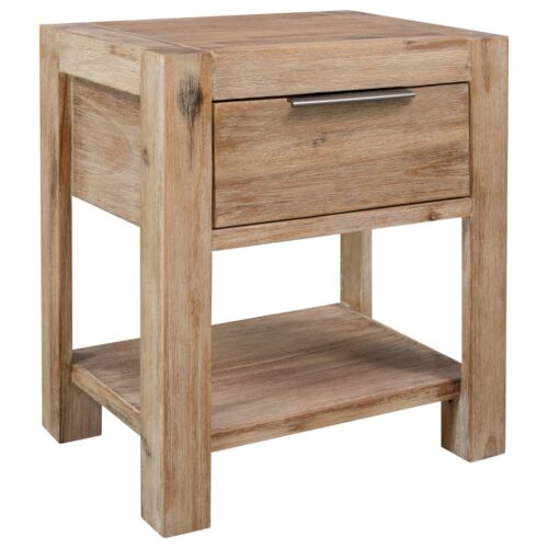 Nightstand with Drawer 40x30x48cm Solid Acacia Wood