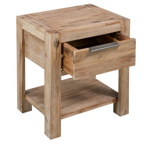 Nightstand with Drawer 40x30x48cm Solid Acacia Wood - Image 2