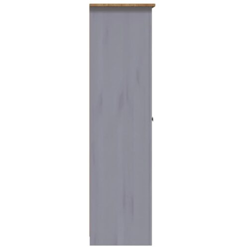 3-Door Wardrobe Grey 118x50x171.5cm Pine Panama Range - Image 6
