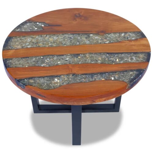 Coffee Table Teak Resin 60cm - Image 3