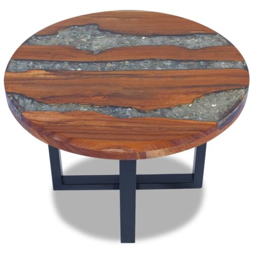 Coffee Table Teak Resin 60cm - Image 4