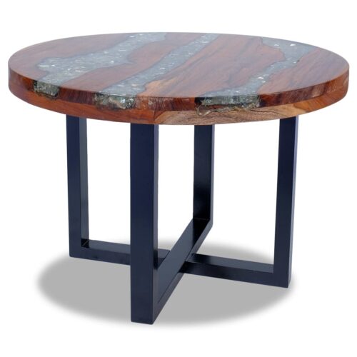Coffee Table Teak Resin 60cm - Image 7