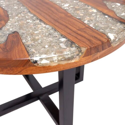 Coffee Table Teak Resin 60cm - Image 8